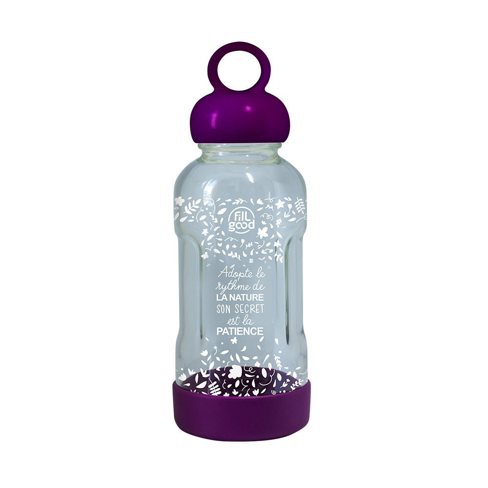 Kit Spécial Back to Work : Lunchbox végétale violet + Bouteille en verre incassable violette